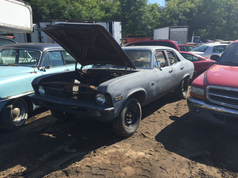 A primered Nova with no engine.